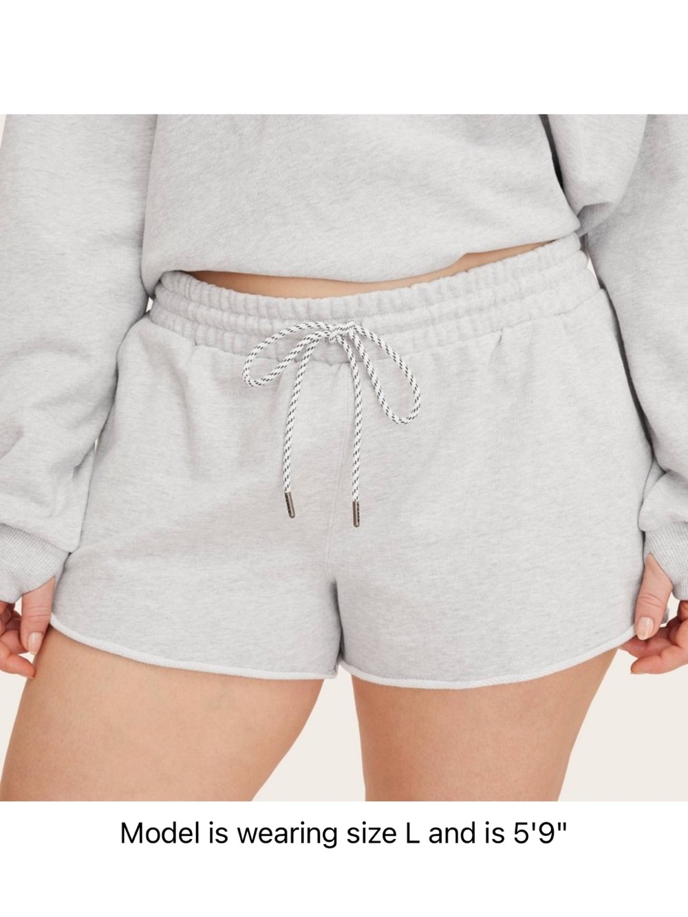 PARKE Cozy Drawstring Athletic Shorts for Women - Light Heather Gray